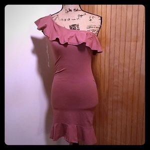 Asymmetrical one shoulder bodycon dress